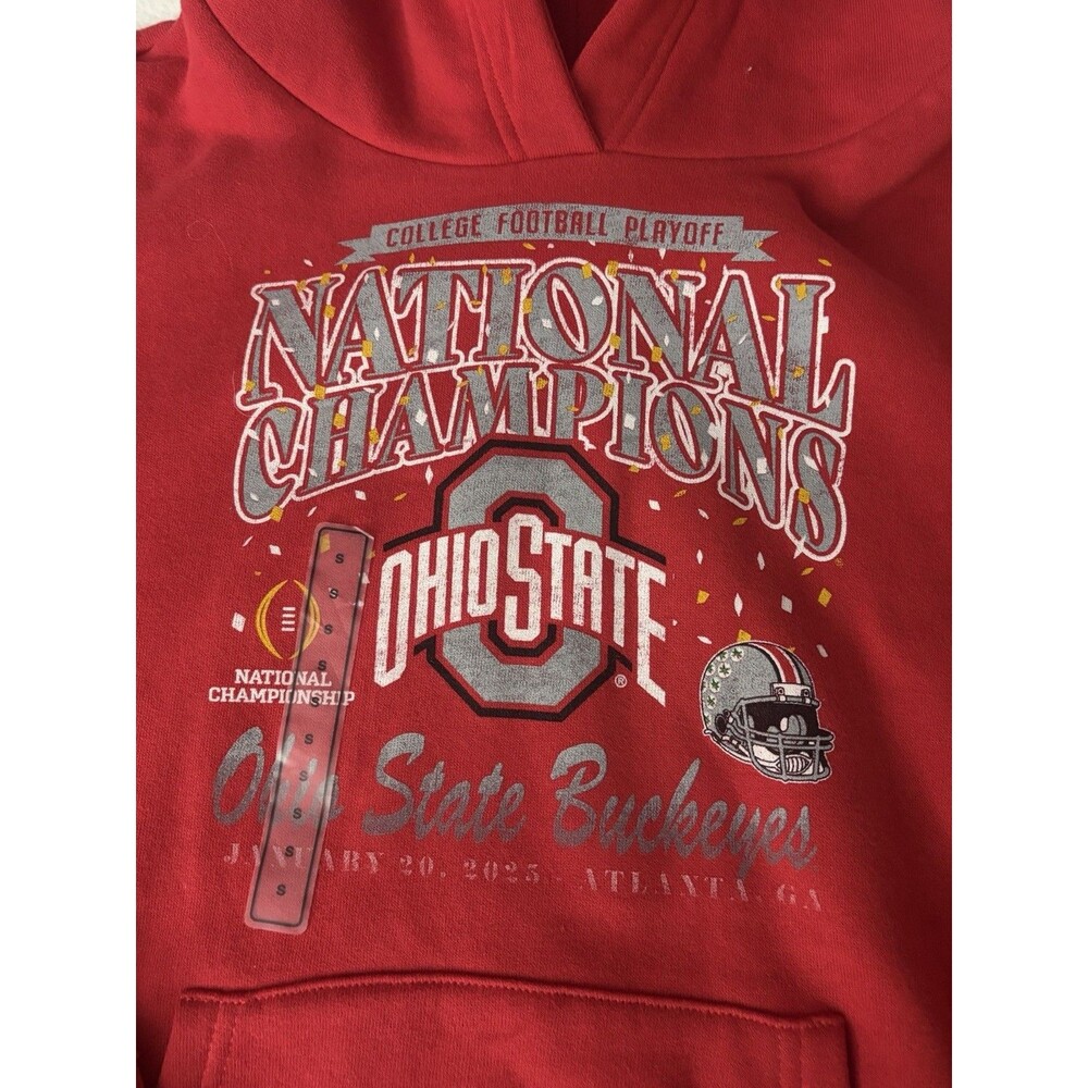 ’47 Ohio State Buckeyes 2024 CFP National Champions Hoodie Women’s S NWT Red - Picture 2 of 12